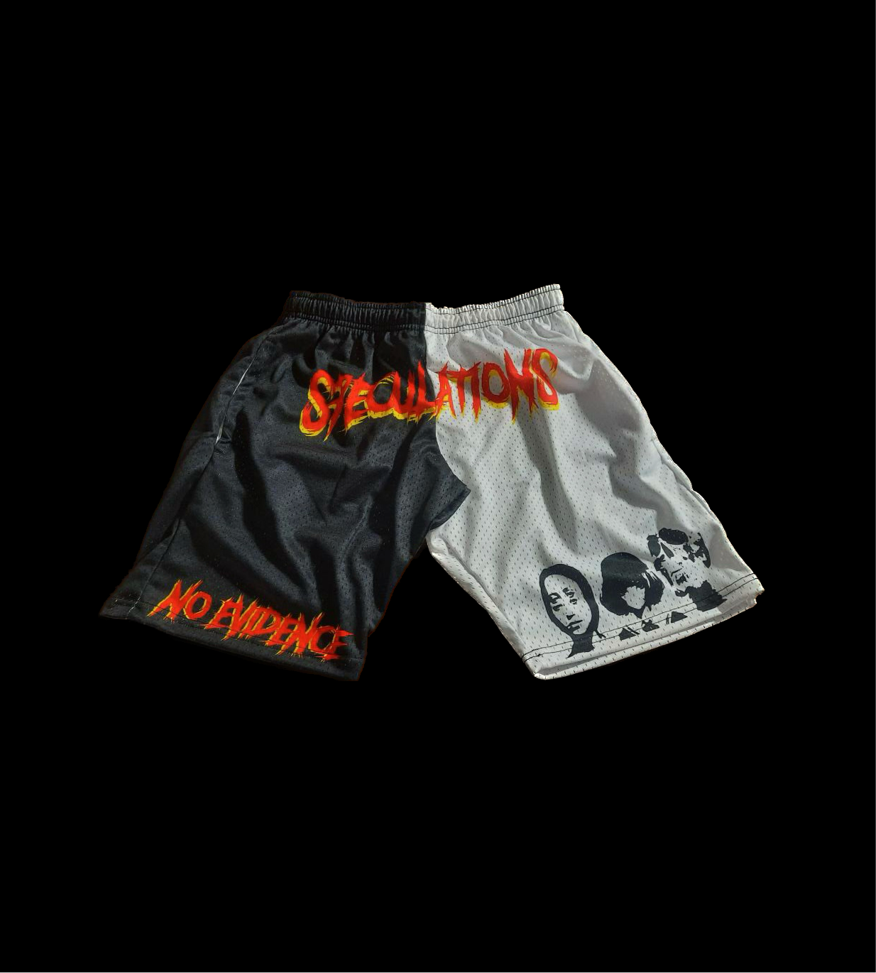 half/half vintage speculations mesh shorts. (limited)