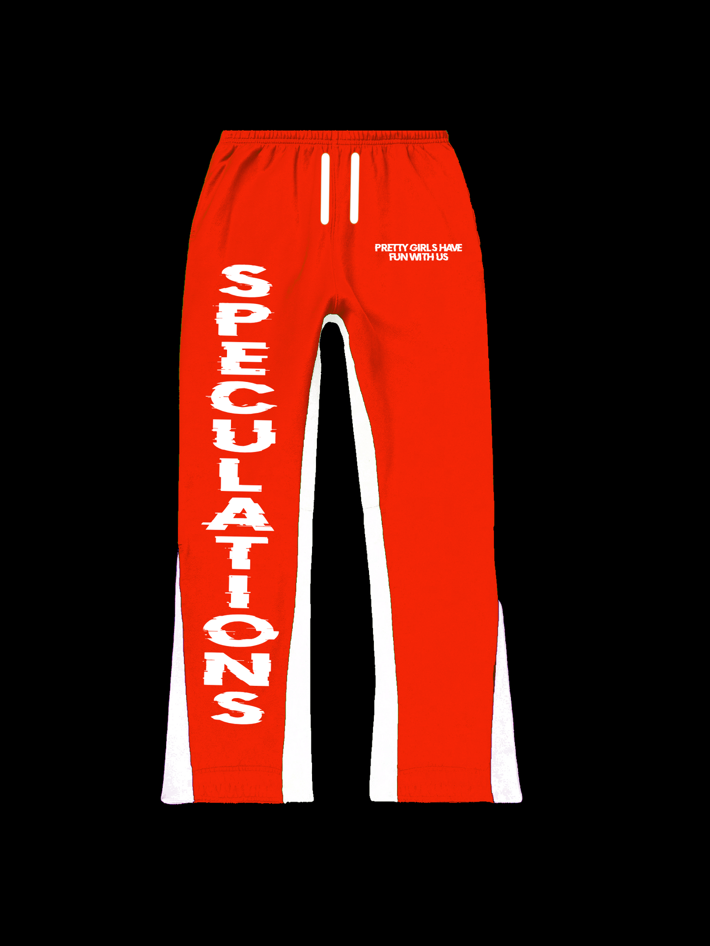 speculations “red” flare sweatpants